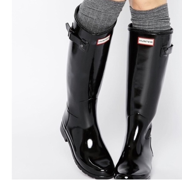 Hunter Shoes - Hunter original tall gloss rain boots black size 7